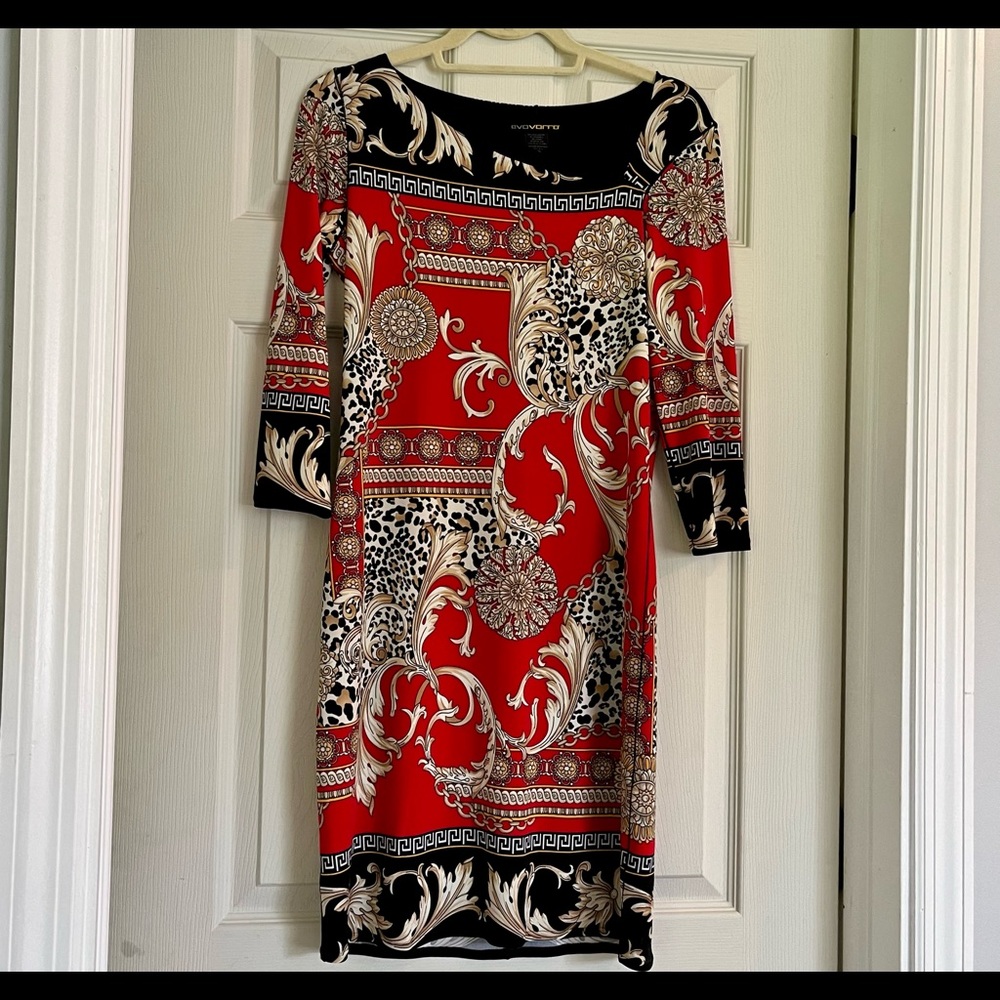 Evo Vorro Red Pattern Dress - small